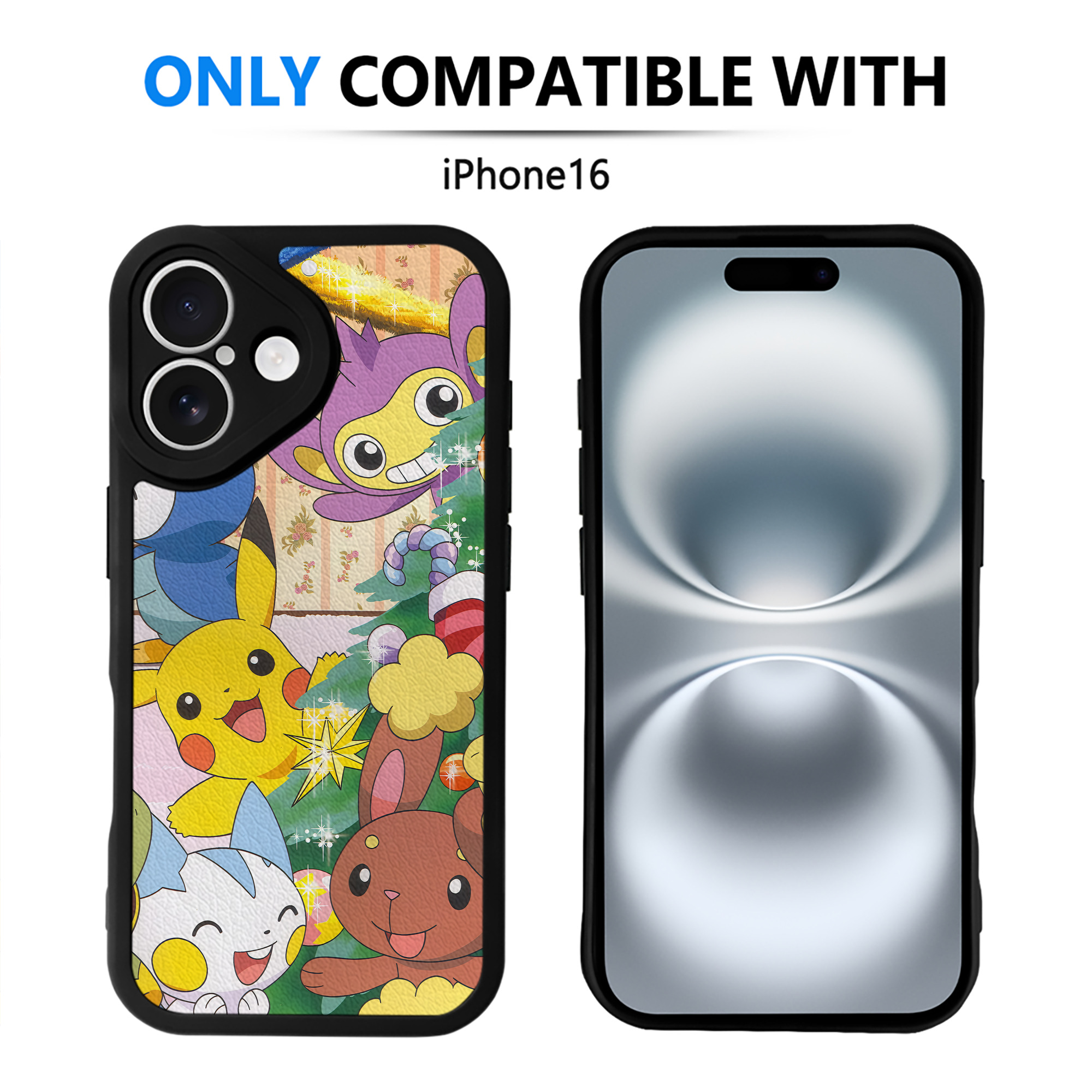 （画像用） ポケットモンスター Pokémon 【iPhone 16シリーズ対応】シリコンスマホケース（レザー調） 材質：シリコン